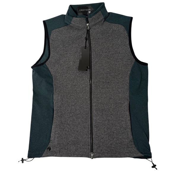Greyson‎ Vest Sequoia Lux Mens Size Small Gray Forest Green Golf Wool New